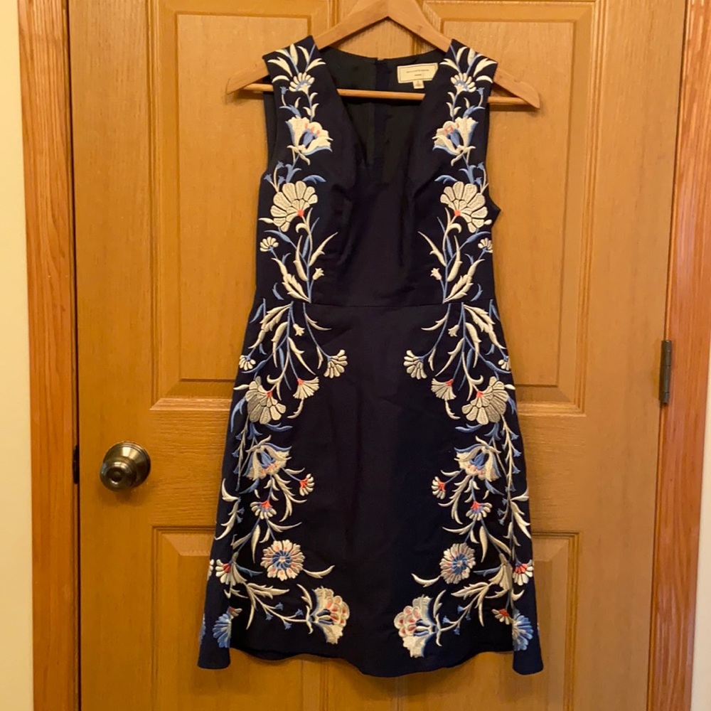 Anthropologie Navy Dress Moulinette Soeurs Size 4